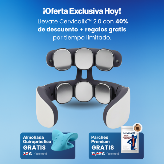 Masajeador Cervicalix Pro 2.0 + Almohada Quiropráctica + Parches (GRATIS)